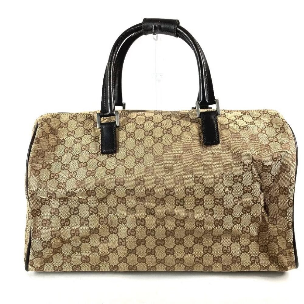 Auth GUCCI 012・0383・06 Shoulder Bag Bag GG Duffle Bag GGCanvas/Leather Beige...